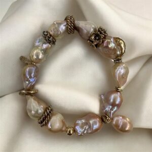 Sedefli Barok İncili Özel Tasarım Bileklik