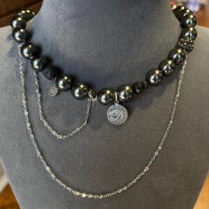 Gümüş Aparatlı Mayorka İnci Tasarım Kolye