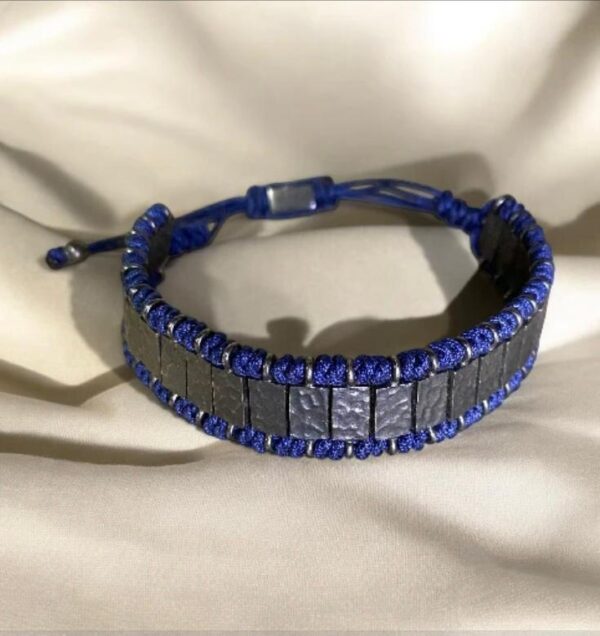 lacivert makrome gümüş tasarım erkek bileklik reyhan coşkun