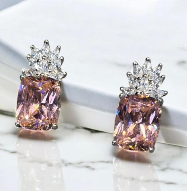 pembe kar taşlı zirkon gümüş küpe reyhan coşkun