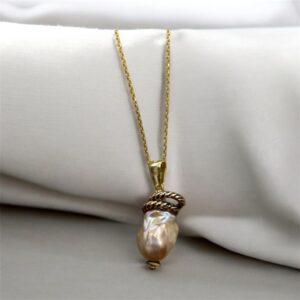 Sedefli Barok İncili Tasarım Kolye