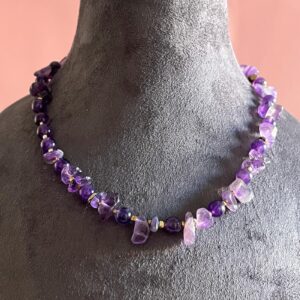 Ametist Doğaltaşlı Özel Tasarım Kolye