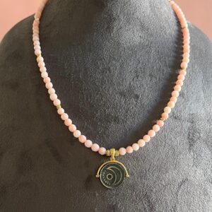 Özel Tasarım Pembe Akik Kolye