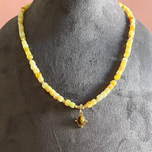 Sitrin Doğaltaşlı Gümüş Özel Tasarım kolye