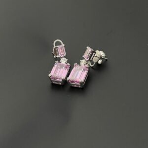 Ametist Elmas Kesim Baget Taşlı Küpe