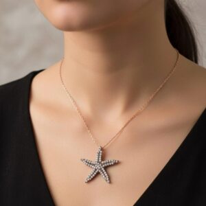 Zarif Denizyıldızı Gümüş Kolye