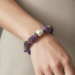Ametist İnci Tasarım Bileklik