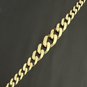 Geçmeli Gold Zincir Gümüş Bileklik