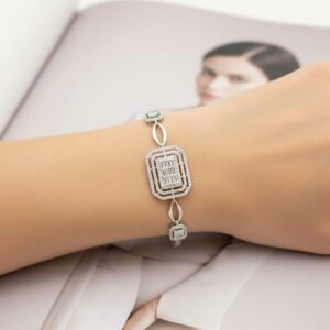 Baget Taşlı Gümüş Bileklik