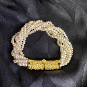 Gold Gümüş Aparatlı Kum İnci Bileklik