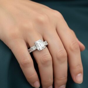 Prenses Kesim Vip Taşlı Gümüş Yüzük( Ölçü:17)