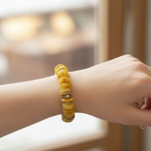 Kehribar Doğaltaşlı Özel Tasarım Bileklik