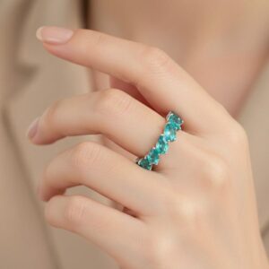 Sıralı Damla Kesim Tasarım Tamtur Gümüş Yüzük (ölçü 15)