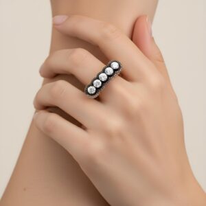 Elmas Montür Beştaş Gümüş Yüzük (Ölçü : 13)