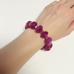 Pembe Akik Mix Tasarım Doğaltaş Bileklik