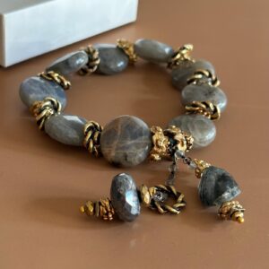 Gri Aytaşı Tasarım Doğaltaş Bileklik