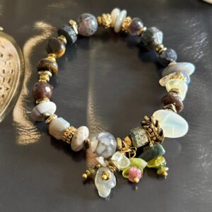 Akik Kaplangözü Labradorit Kuvars Tasarım Bileklik