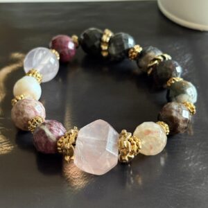 Kuvars ve Karma Doğal Taşlı Bileklik