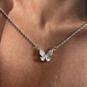 Zirkon Taşlı Minimal Kelebek Kolye