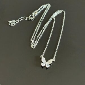 Zirkon Taşlı Minimal Kelebek Kolye